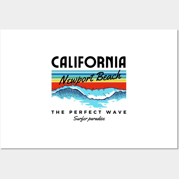 Retro Newport Beach California Wall Art by bougieFire